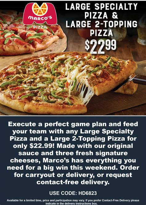 free marco's pizza coupons