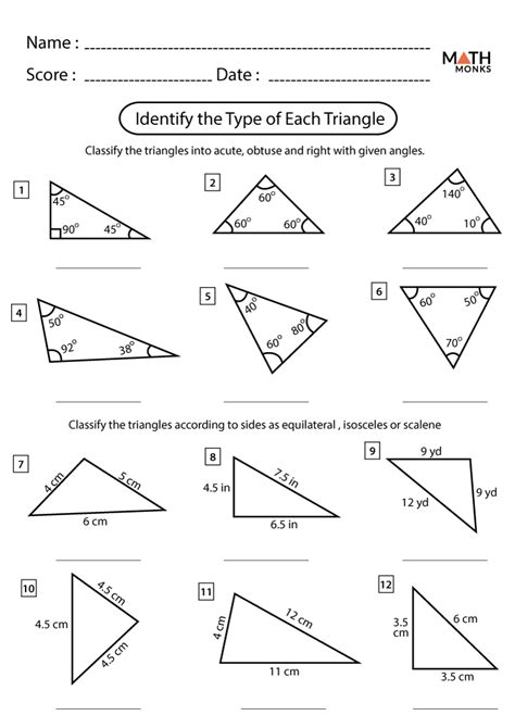 Free Math Worksheets On Triangles