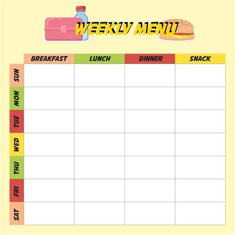 Free Menu Printable Template