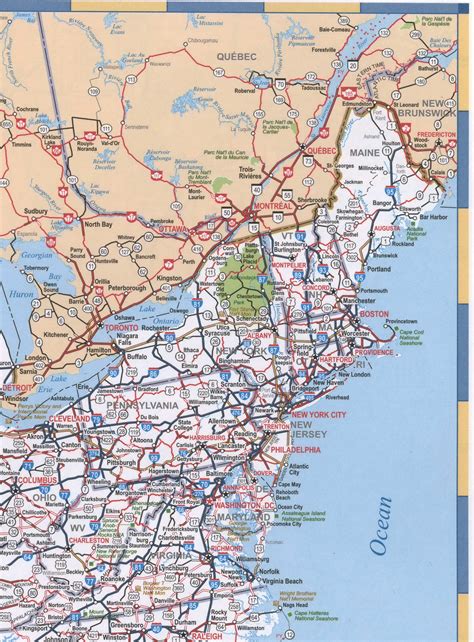 free new england road map