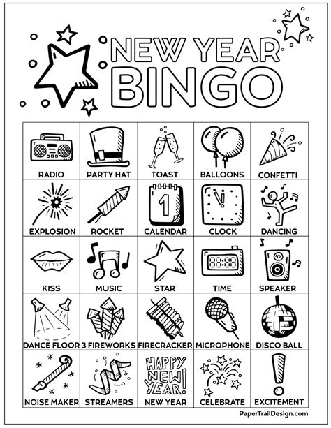 Free New Years Bingo Printable