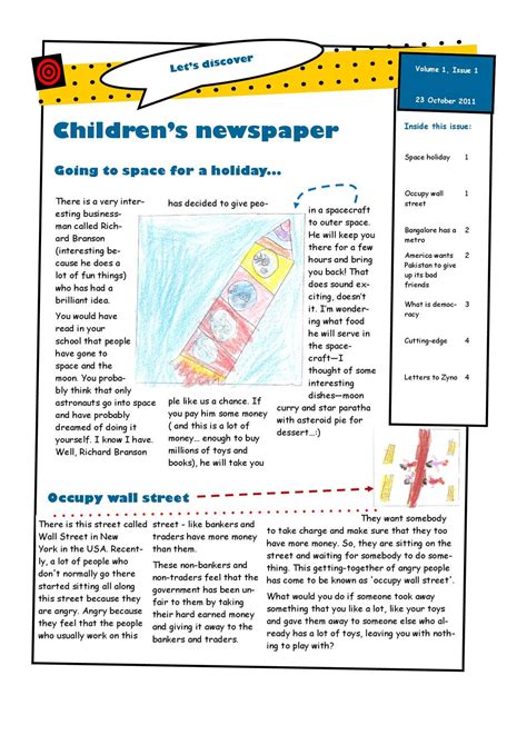 free newspaper articles for kids