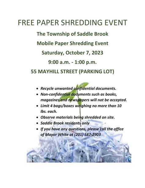 free paper shredding bergen county nj