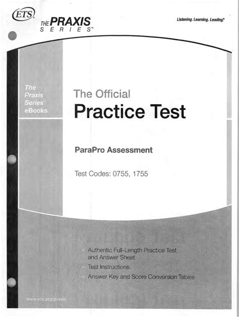 free parapro practice test