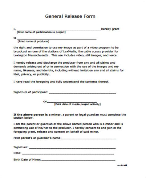 Free Generic Photo Copyright Release Form PDF eForms Free