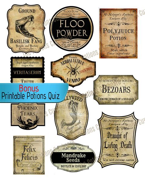 free potion label template