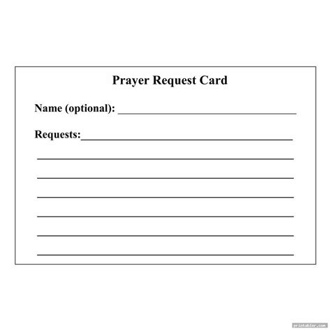 Free Prayer Request Template