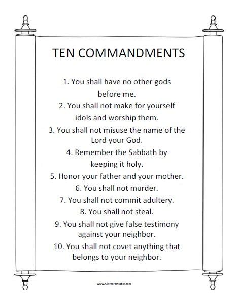 free printable 10 commandments