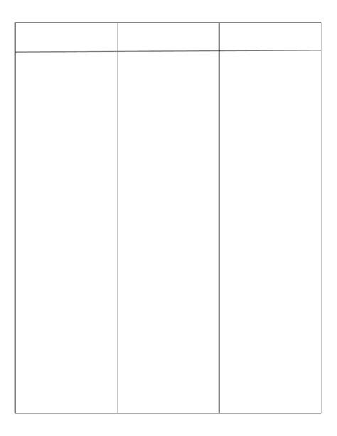Free Printable 3 Column Chart