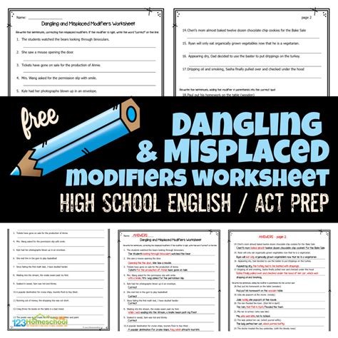 Free Printable Activities On Dangling Modifiers With Answer Key