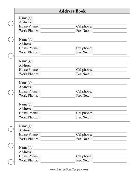 Free Printable Address Templa