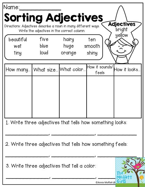 Free Printable Adjectives For Second Grade