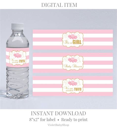 free printable baby shower water bottle labels template