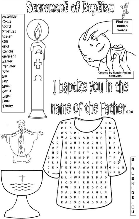 Free Printable Baptism Activity Sheet