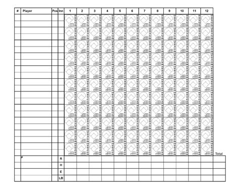 Free Printable Baseball Scoresheet