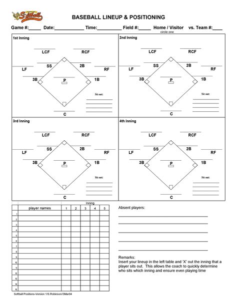 Free Printable Baseball Templates