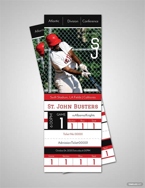 Free Printable Baseball Ticket Template