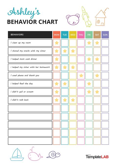 Free Printable Behavior Chart Blank
