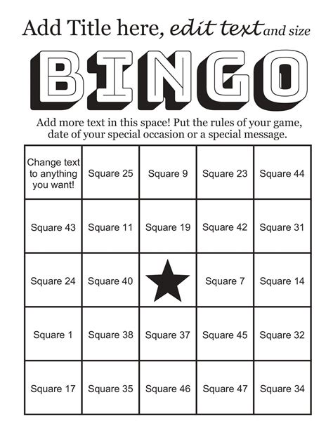 Free Printable Bingo Generator