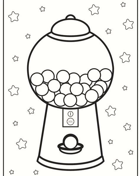Free Printable Bubble Gum Machine Coloring Pages