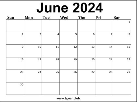 free printable calendar 2024 monthly june