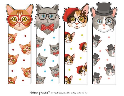 Free Printable Cat Bookmarks