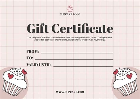 Free Printable Certificate To Be Auctioned For Bakery Items