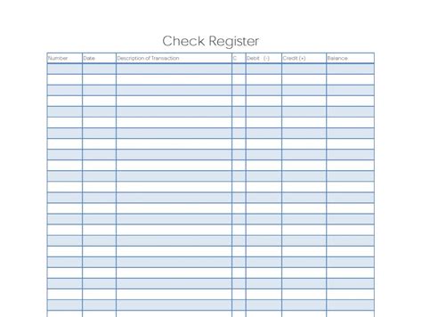 Free Printable Checkbook Ledger Sheets