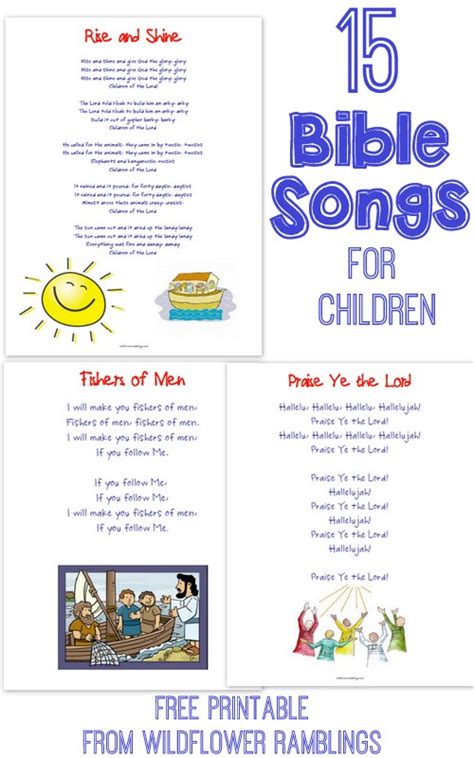 Free Printable Childrens Bible Songs