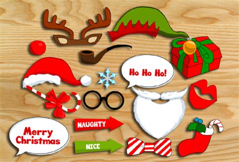Free Printable Christmas Photo Booth Props Dirty