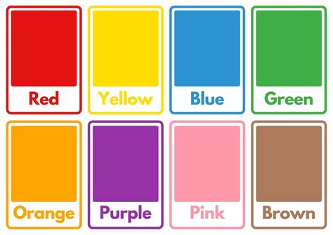 Free Printable Colour Flash Cards