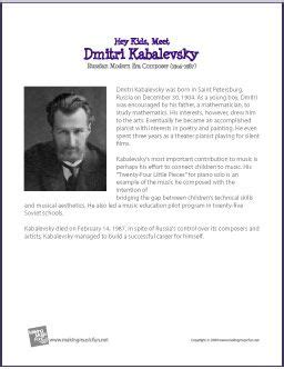 Free Printable Composer Biographies