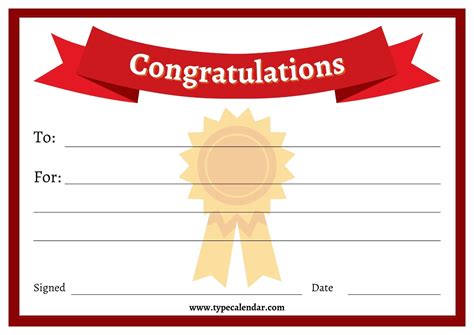 Free Printable Congratulations Certificate