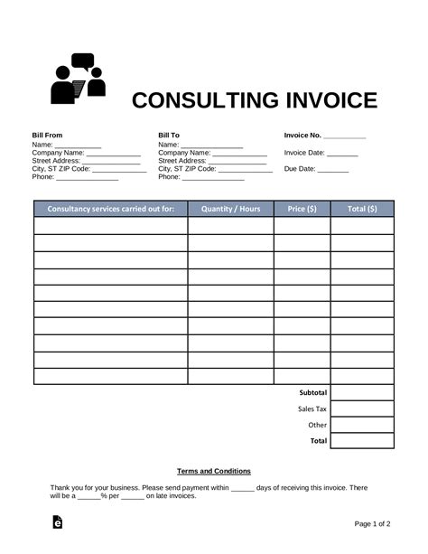 Free Printable Consulting Invoice