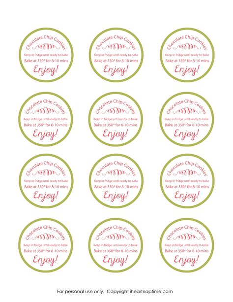 Free Printable Cookie Labels