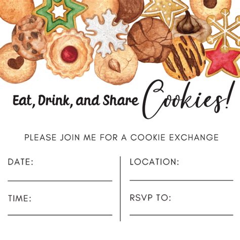 Free Printable Cookie Swap Invitations