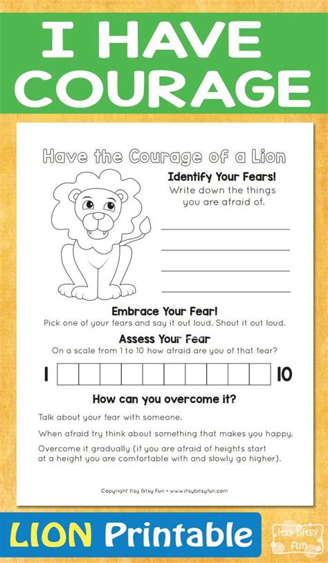 Free Printable Courage Worksheets