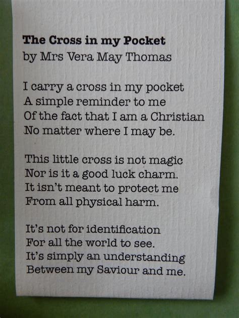 A cross in my pocket