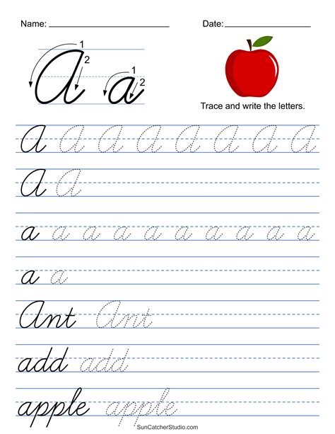Free Printable Cursive Letter A