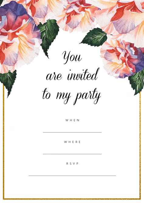 Free Printable Custom Invitations