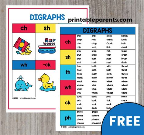 Free Printable Digraph Book