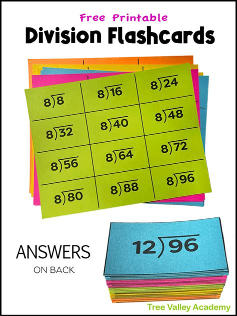 Free Printable Division Flashcards Hbsd