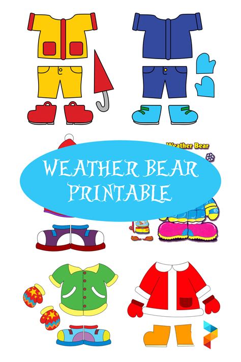 Free Printable Dressing Bear Weather Preschool