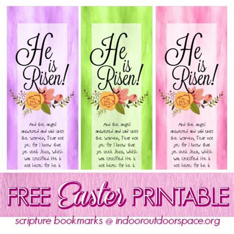 Free Printable Easter Bookmarks He Is Risen