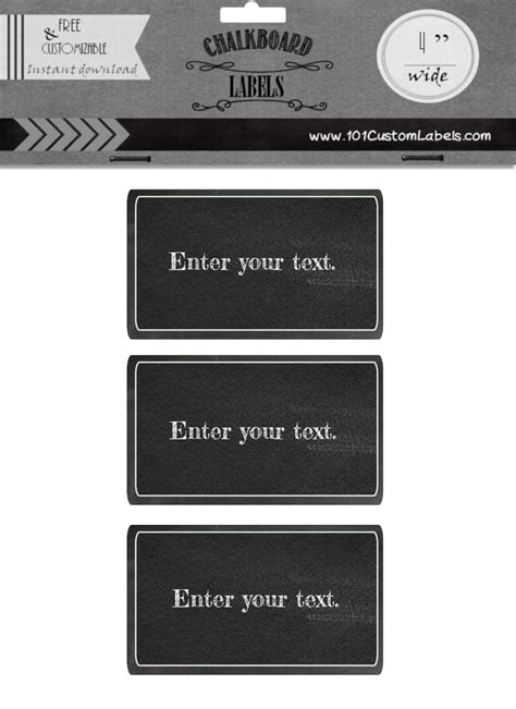 Free Printable Editable Chalkboard Labels