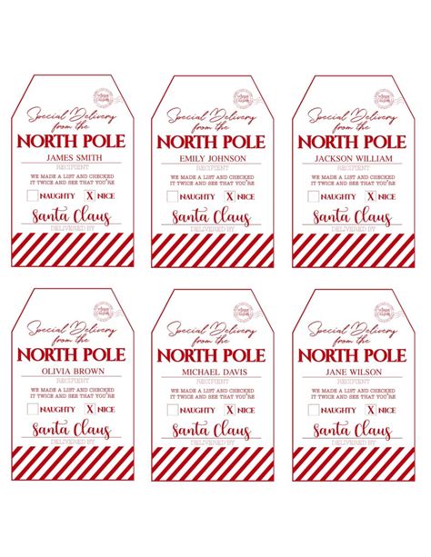 Free Printable Editable Santa Labels