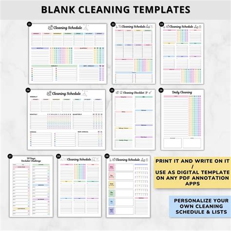 Free Printable Editablecleaning Templates