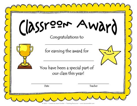 Free Printable Education Award Card