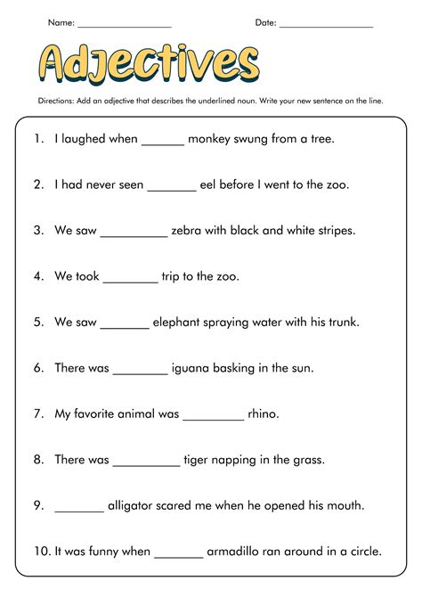 Free Printable Esl Work Sheets