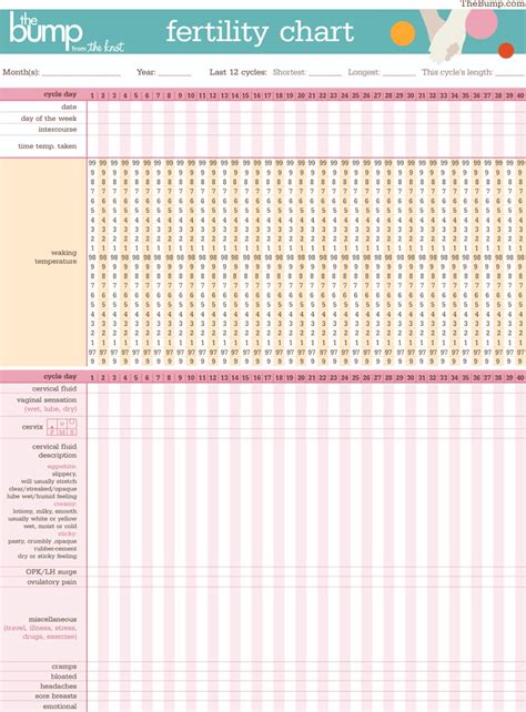 Free Printable Fertility Chart